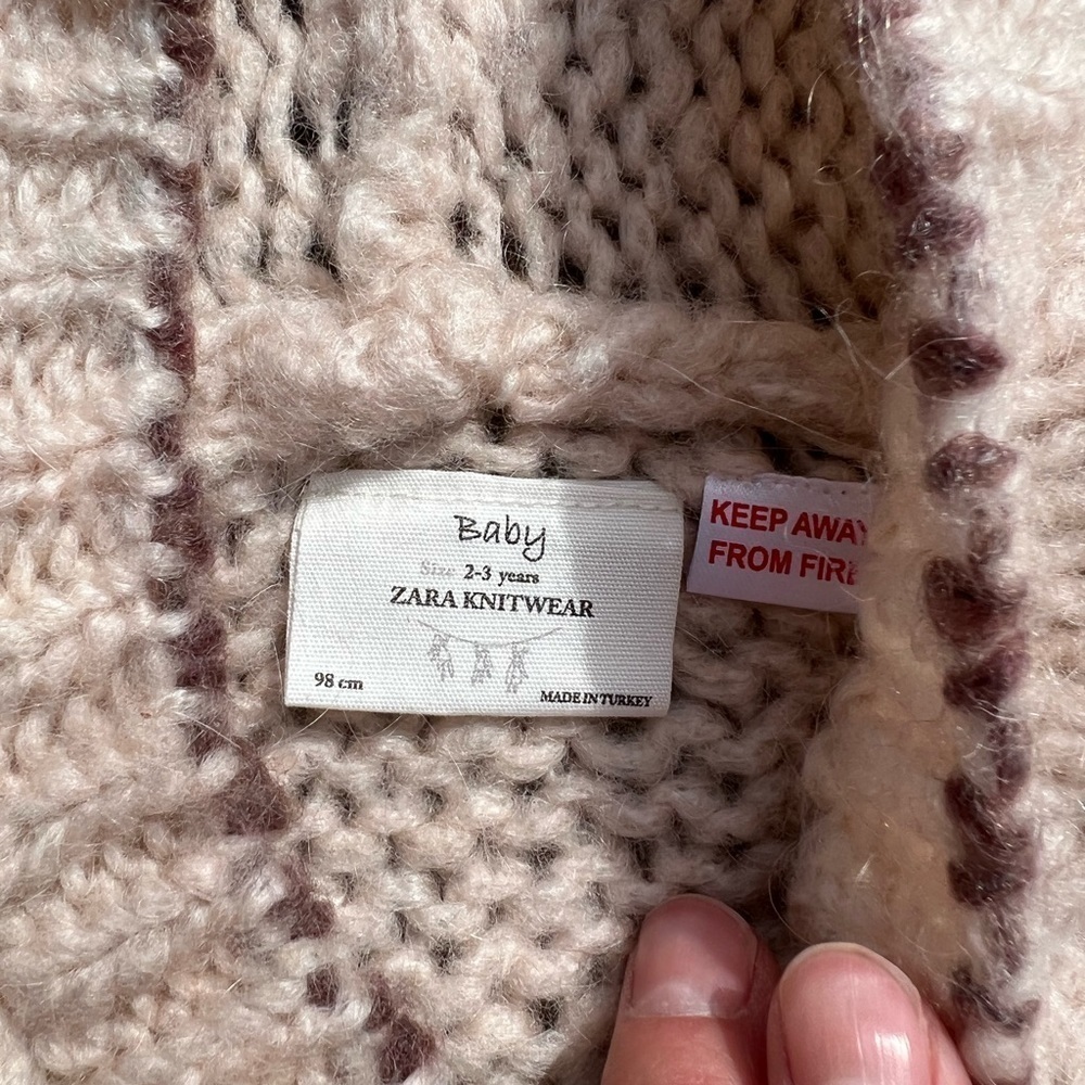Zara Girls Knit Hooded Sweater - Picture 5 of 5